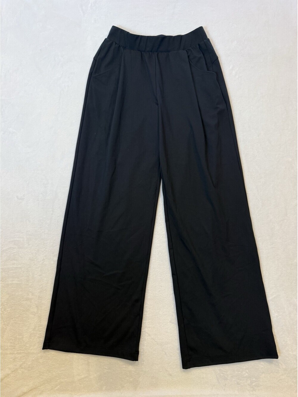 Yogalicious Lux Women’s Wide-Leg Pull-On Pants Pockets Stretch M Black NWOT